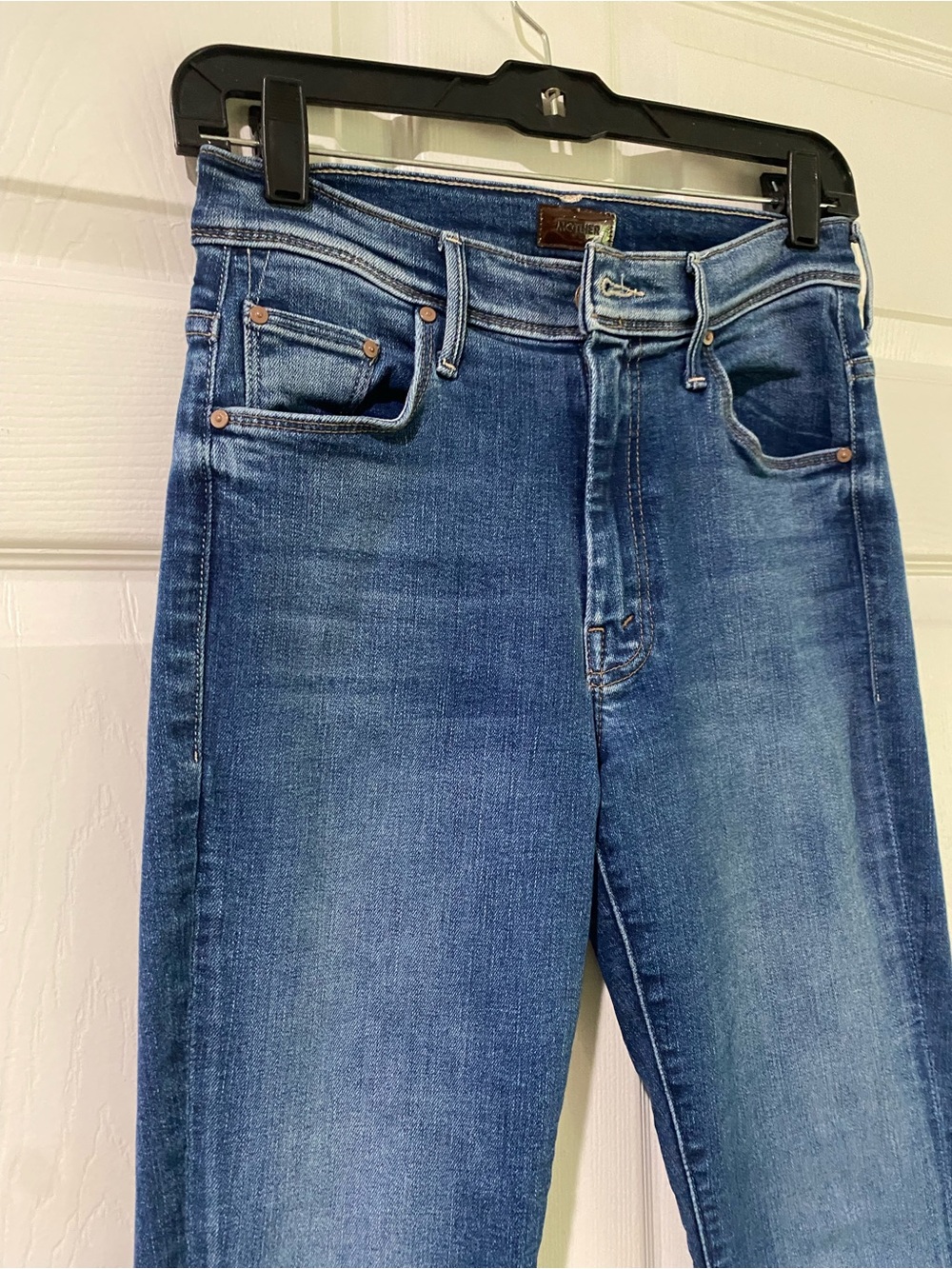 Mother The Cruiser Sneak Fray Jeans Hike Hike Baby Size 27 Flare Preppy 70s - Picture 5 of 16